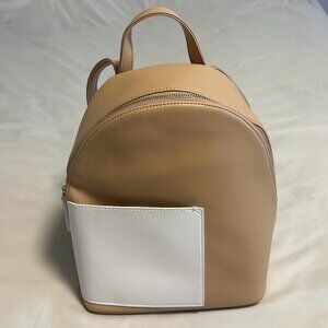 Miniso Beige Faux Leather Backpack